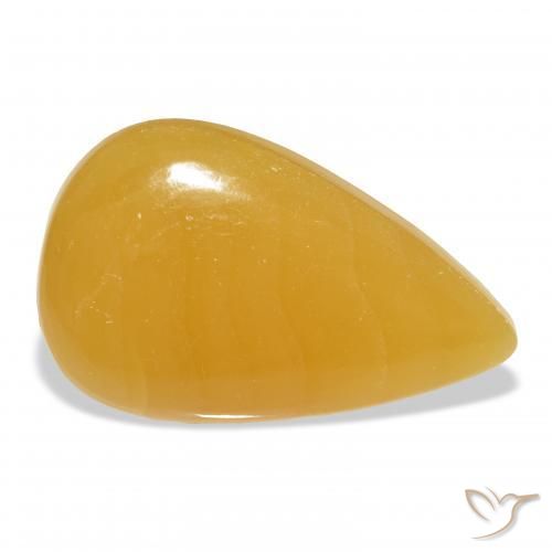 Calcite Arancione-Oro naturale da 44.63 ct, Forma a pera, Traslucido