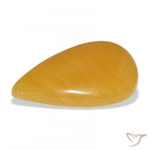 Calcite Arancione-Oro naturale da 44.63 ct, Forma a pera, Traslucido