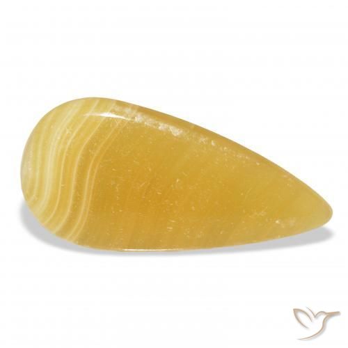 Calcite Arancione-Oro naturale da 24.60 ct, Forma a pera, Traslucido