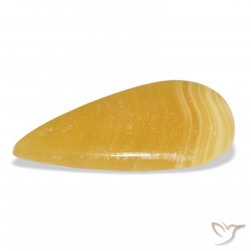 Calcite Arancione-Oro naturale da 24.60 ct, Forma a pera, Traslucido