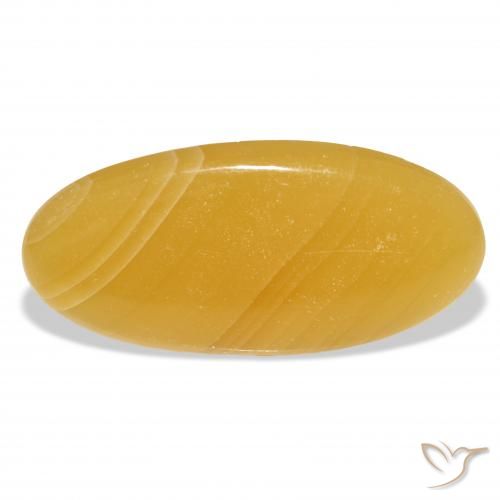 42.91ct Naturale Arancione-Oro Calcite, Ovale, Traslucido