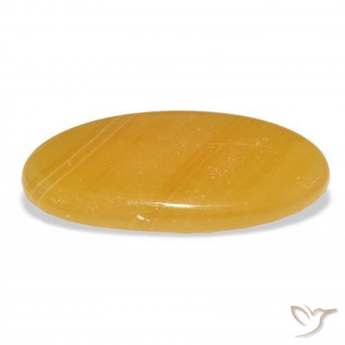 Calcite Arancione-Oro naturale da 42.91 ct, Ovale, Traslucido