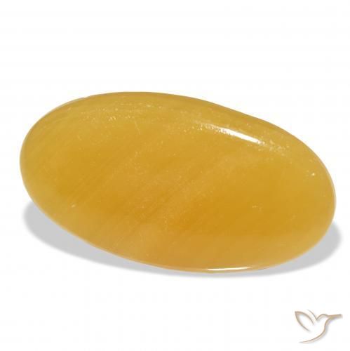 Calcite Arancione-Oro naturale da 53.06 ct, Ovale, Traslucido