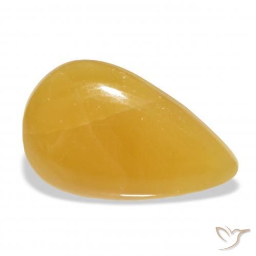 Calcite Arancione-Oro naturale da 26.71 ct, Forma a pera, Traslucido