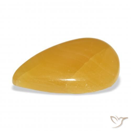 Calcite Arancione-Oro naturale da 26.71 ct, Forma a pera, Traslucido