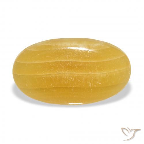 Calcite Arancione-Oro naturale da 13.57 ct, Ovale, Traslucido
