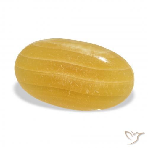 Calcite Arancione-Oro naturale da 13.57 ct, Ovale, Traslucido