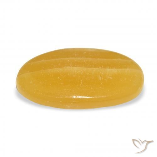 Calcite Arancione-Oro naturale da 13.57 ct, Ovale, Traslucido