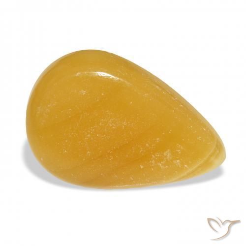 Calcite Arancione-Oro naturale da 38.52 ct, Forma a pera, Traslucido
