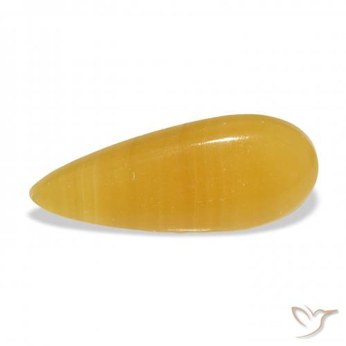 19.07ct Naturale Arancione-Oro Calcite, Forma a pera, Opaco