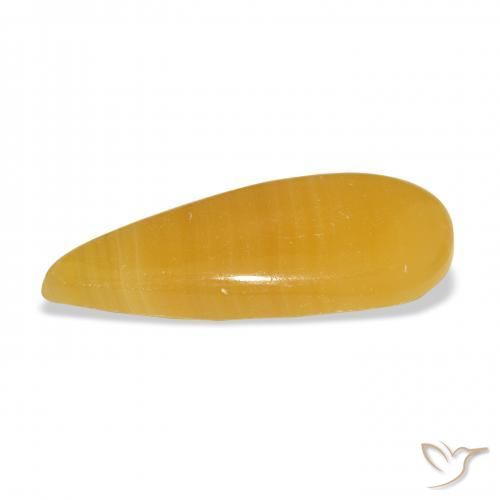 Calcite Arancione-Oro naturale da 19.07 ct, Forma a pera, Opaco