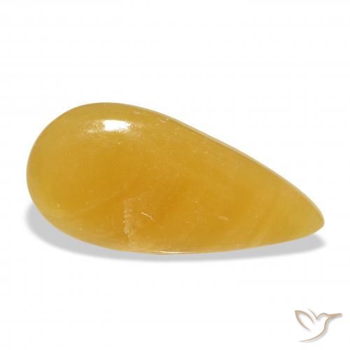 Calcite Arancione-Oro naturale da 21.10 ct, Forma a pera, Traslucido
