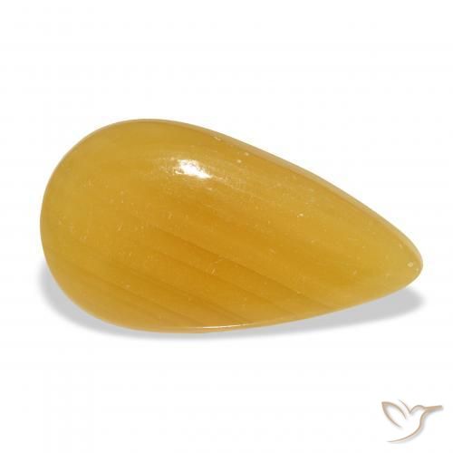 Calcite Arancione-Oro naturale da 20.22 ct, Forma a pera, Traslucido