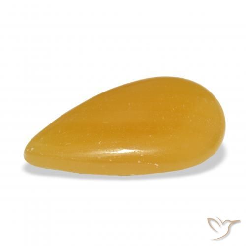 Calcite Arancione-Oro naturale da 20.22 ct, Forma a pera, Traslucido