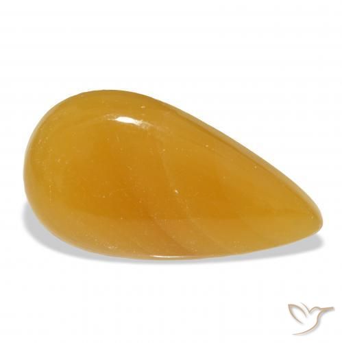 Calcite Arancione-Oro naturale da 58.56 ct, Forma a pera, Traslucido
