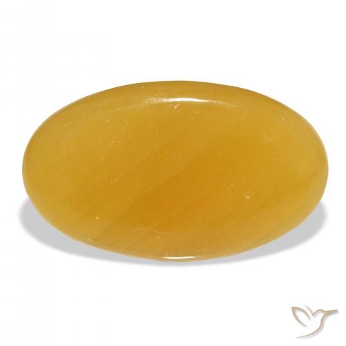 46.33ct Naturale Arancione-Oro Calcite, Ovale, Traslucido