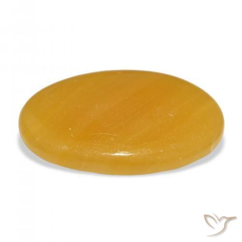 Calcite Arancione-Oro naturale da 46.33 ct, Ovale, Traslucido