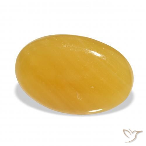 Calcite Arancione-Oro naturale da 29.48 ct, Ovale, Traslucido