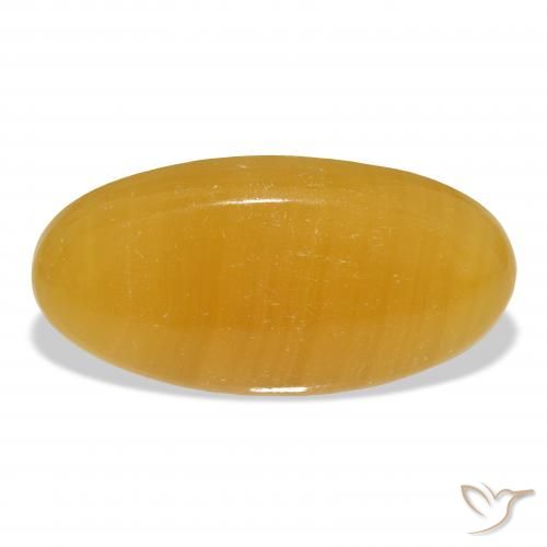 Calcite Arancione-Oro naturale da 50.15 ct, Ovale, Traslucido