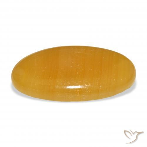Calcite Arancione-Oro naturale da 50.15 ct, Ovale, Traslucido