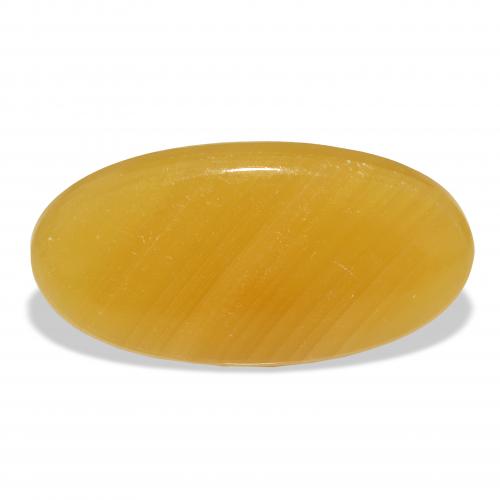 45.99ct Naturale Arancione-Oro Calcite, Ovale, Traslucido