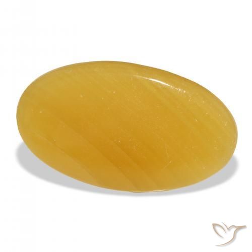 Calcite Arancione-Oro naturale da 37.32 ct, Ovale, Traslucido