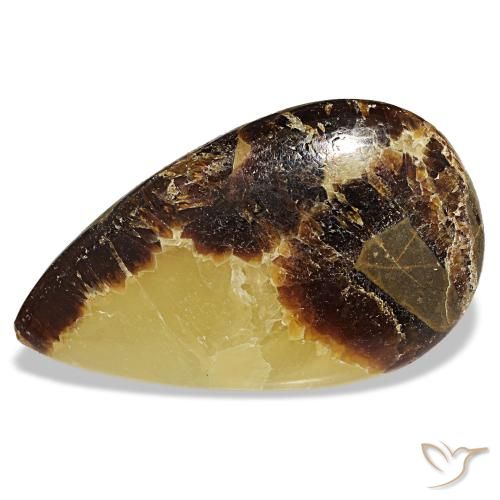 48.78ct multicolore calcite, taglio a pera, opaco