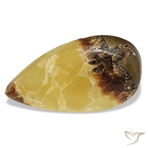 24.69ct multicolore calcite, taglio a pera, opaco