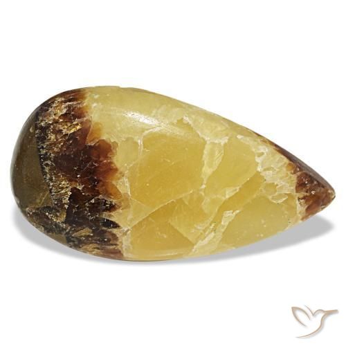 Calcite naturale multicolore da 24,69 ct, taglio a pera, opaco