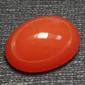 Corniola naturale arancione da 20,16 ct, taglio ovale, traslucido