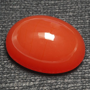 Corniola naturale arancione da 20,16 ct, taglio ovale, traslucido
