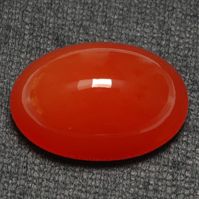 Corniola Arancio rosso naturale da 39.75 ct, Taglio ovale, Traslucido