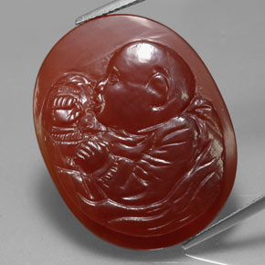 Corniola naturale rosso da 21,22 ct, forma fantasia, traslucido