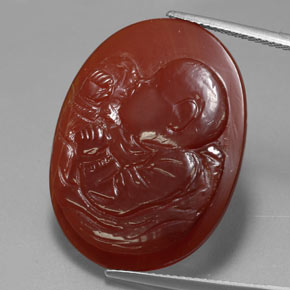 Corniola naturale rosso da 21,22 ct, forma fantasia, traslucido