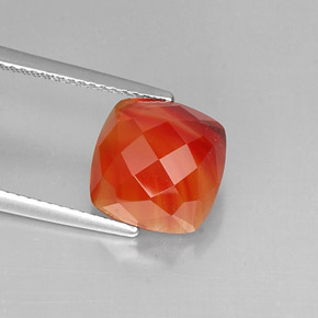 Corniola Arancio rosso naturale da 3.91 ct, Trasparente, Trasparente/Traslucido