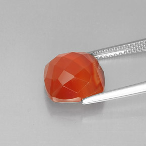 Corniola Arancio rosso naturale da 3.91 ct, Trasparente, Trasparente/Traslucido