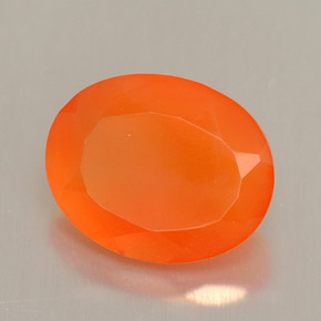 Corniola Arancione naturale da 1.76 ct, Taglio ovale, Traslucido