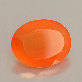 Corniola Arancione naturale da 1.76 ct, Taglio ovale, Traslucido