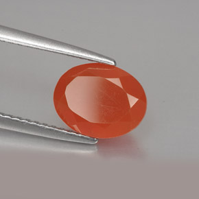 Corniola Arancio rosso naturale da 1.54 ct, Taglio ovale, Traslucido