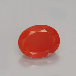 Corniola Arancio rosso naturale da 1.84 ct, Taglio ovale, Traslucido