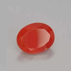 Corniola Arancio rosso naturale da 1.84 ct, Taglio ovale, Traslucido