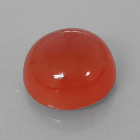 Corniola Arancio rosso naturale da 3.75 ct, Taglio rotondo, Traslucido
