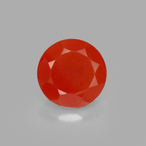 Corniola naturale arancione da 1,71 ct, taglio rotondo, traslucido