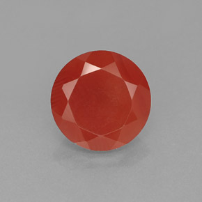 Corniola Arancio rosso naturale da 1.85 ct, Taglio rotondo, Traslucido