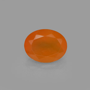 Corniola naturale arancione da 1,71 ct, taglio ovale, traslucido
