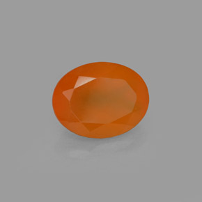 Corniola naturale arancione da 1,71 ct, taglio ovale, traslucido