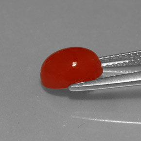 Corniola Arancio rosso naturale da 2.36 ct, Taglio ovale, Traslucido