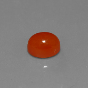 Corniola arancio rosso naturale da 1,67 ct, taglio ovale, traslucido