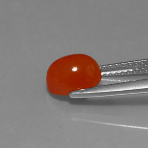 Corniola arancio rosso naturale da 1,67 ct, taglio ovale, traslucido