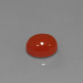 Corniola Arancio rosso naturale da 1.56 ct, Taglio ovale, Traslucido